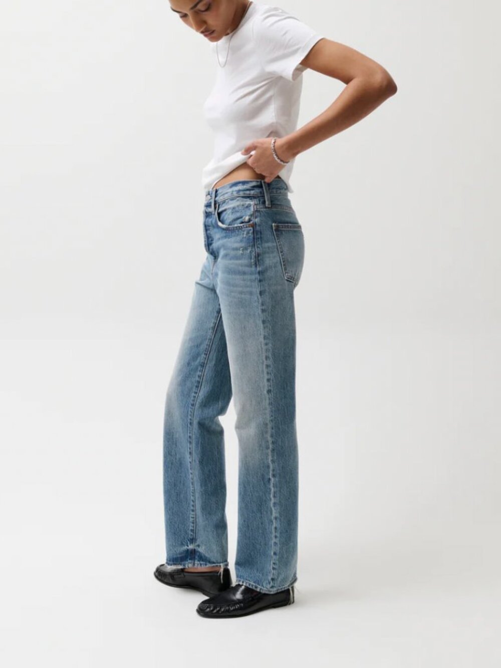 Pistola Cassie Super High Rise Straight Jean - Serpentine Vintage Size 27